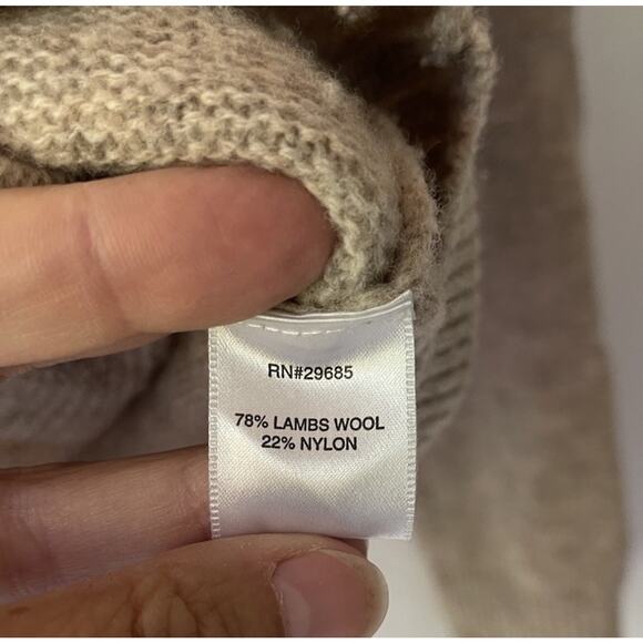 Pendleton Women Lambswool Cardigan Sweater Tan Petite Medium M PM Classic - Picture 4 of 8